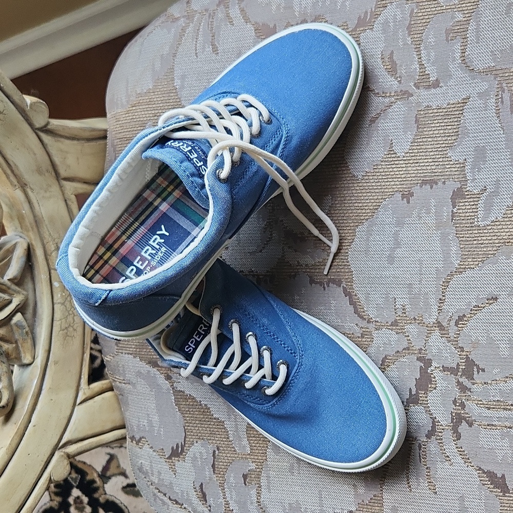🎉HP🎉Sperry STS22358: Men's Halyard Retro Stellar denim blue Sneaker  - Picture 2 of 9